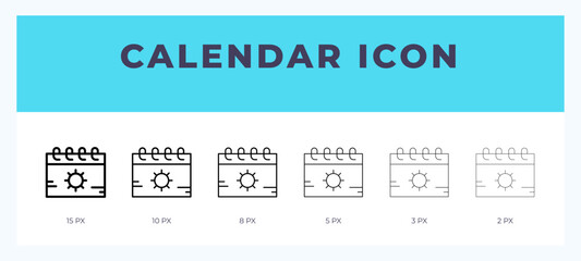 Calendar line icon symbol. Logo. Icon vector illustration with editable stroke.