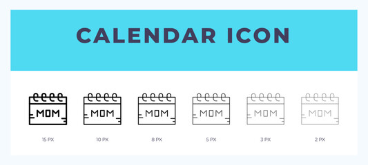 Calendar line icon. Vector icon symbol. Logo illustration. Editable line icon.