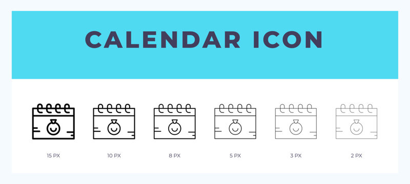Calendar line icon vector illustration in trendy style.