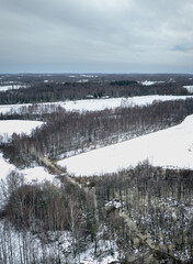 Winter landscape in the Latvian countryside (next to Lake Sivers)