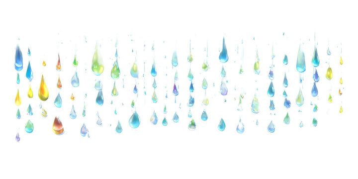 A cascade of glowing Transparent Background Images