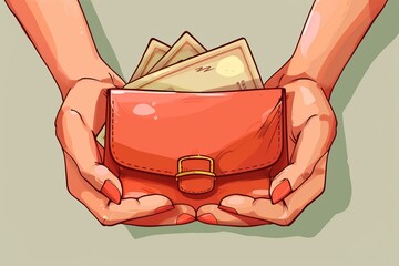 Person Holding Wallet With Money Sticking Out - obrazy, fototapety, plakaty