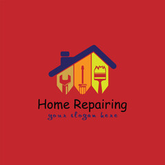 home repairing and home insulation logo design vector