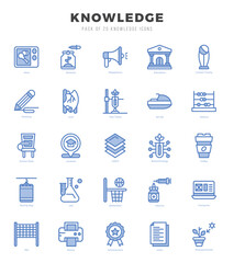 Set of Two Color Knowledge Icons. Two Color art icon. Vector illustration