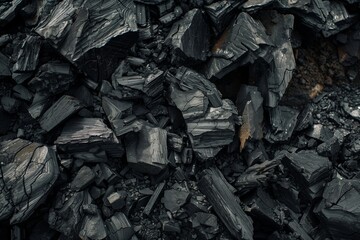 dark coals after a fire - obrazy, fototapety, plakaty