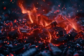 Fototapeta na wymiar close up of burning wood