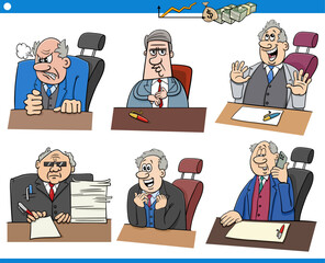 cartoon businessmen or boss characters set