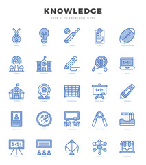 Knowledge elements. Two Color web icon set. Simple vector illustration.