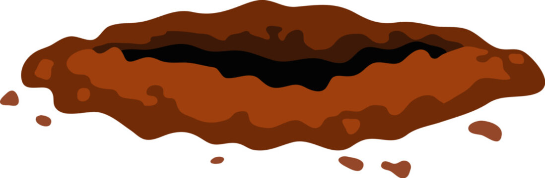 vector ground hole. surface hole in soil