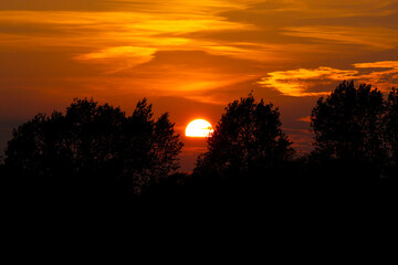 Absolutely fairytale-like sunset in many colors