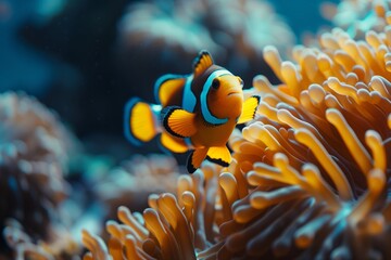 clown fish coral reef / macro underwater scene, view of coral fish, underwater diving, close up,...