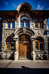 Fototapeta na wymiar Charming Piece of British Columbia's Architectural History Immersed in Nature's Embrace