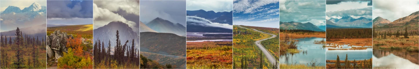 Crédence de cuisine en verre imprimé Denali Autumn in Alaska