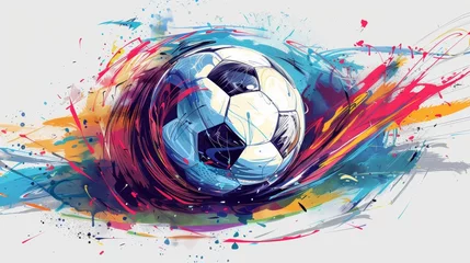 Foto op Aluminium A graffiti-style soccer ball © lastfurianec