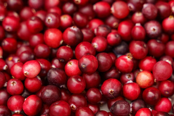 Pile of Cranberries on Table