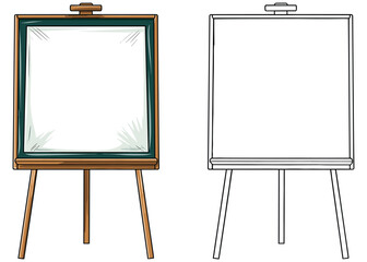 Chalkboards isolated illustration and coloring page