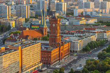 Red Town Hall of Berlin in the center of the capital of Germany. Residential and commercial...