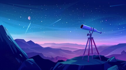 A telescope poised against the backdrop of the night sky