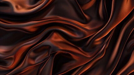 Fototapeta premium An exquisite fabric background featuring a gradient of brown to orange on silk satin