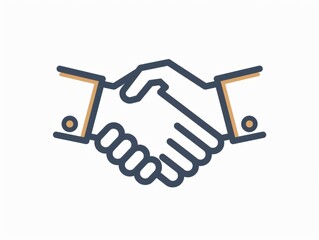 Handshake icon, business handshake, partnership symbol, illustration.