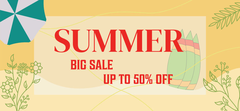 promo summer background vintage vector minimalist logo abstract design