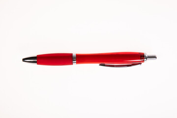 red and green fountain pen on a white background. High quality photo