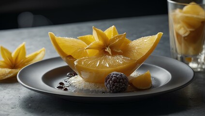 Cheesecake with fruits and pineapple