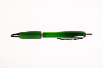 red and green fountain pen on a white background. High quality photo