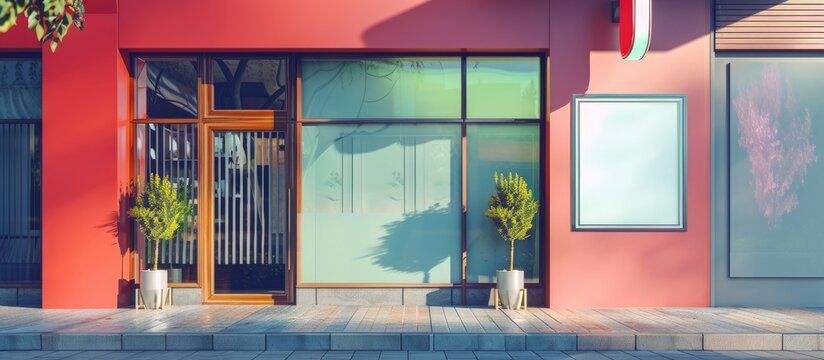 Mockup of signage displayed outside a store