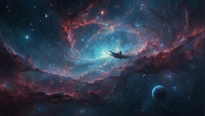 Fototapeta premium background with stars and planets, background with stars, alien planet in space