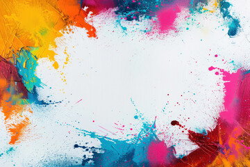 Abstract background with color splashes, white canvas with colorful splashes. Generative AI