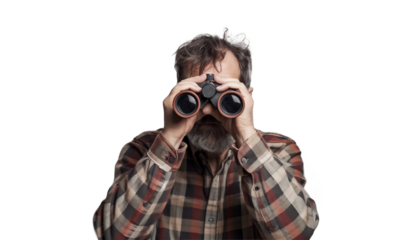 person with binoculars