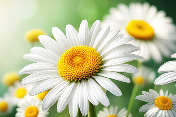 A close up white flower with yellow centers