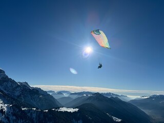 Parachute in the mountains