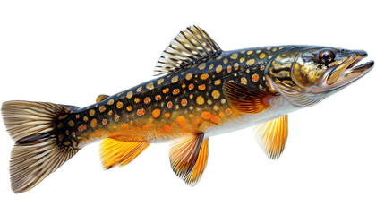Fish, pike on a white transparent background.