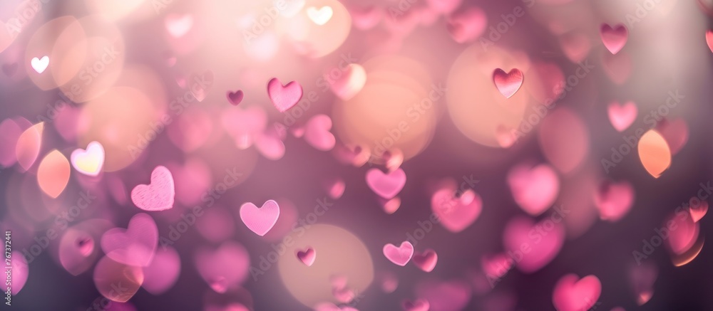 Poster heart with bokeh background