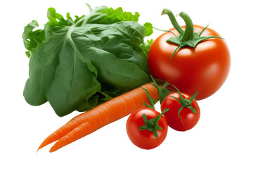 vegetables on a white background