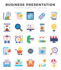 Business Presentation Icons bundle. Flat style Icons. Vector illustration.