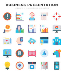 Business Presentation icons set for website and mobile site and apps.