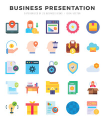 Set of Business Presentation Icons Flat icons collection.