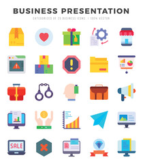 Vector Business Presentation types icon set in Flat style. vector illustration.