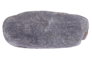 Grey gray flat round stone in PNG isolated on transparent background