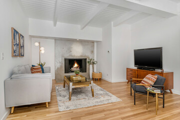 Fototapeta premium Interior shot of a living room of a luxury home