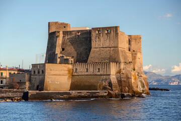 Castel dell'Ovo, lietrally, the Egg Castle is a seafront castle in Naples, Italy - 767376271