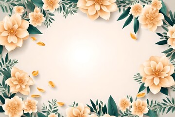 Vector beautiful and elegant floral wedding invitation card blank mockup realistic HD .