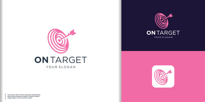 minimalist target logo design inspiration. target goal icons, symbol target arrows vector illustration
