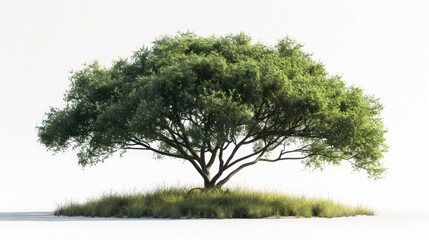 Isolated Tree Illustration in 3D Rendering
