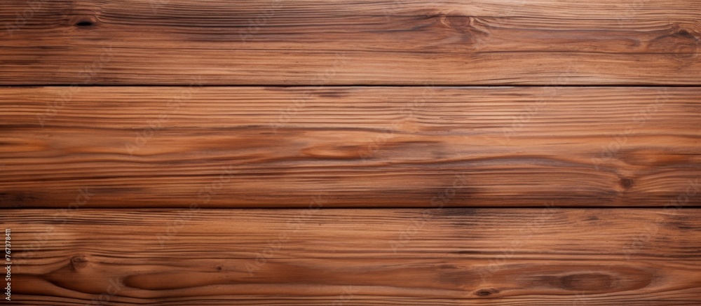 Poster a closeup shot displaying the intricate pattern of a brown hardwood plank table with a glossy varnis