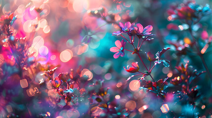 Obraz na płótnie Canvas Colorful flower blurred background flower light illuminate background flower stem background