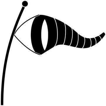 black windsock blowing in the wind clip art preview